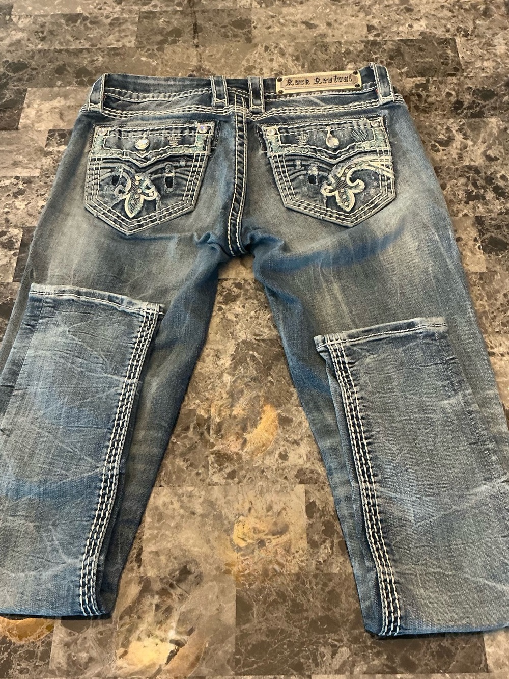 Rock Revival Festival Boho Mid Rise Ankle Skinny Jeans Kyla SZ 25 Cowgirl Rodeo - Picture 12 of 16